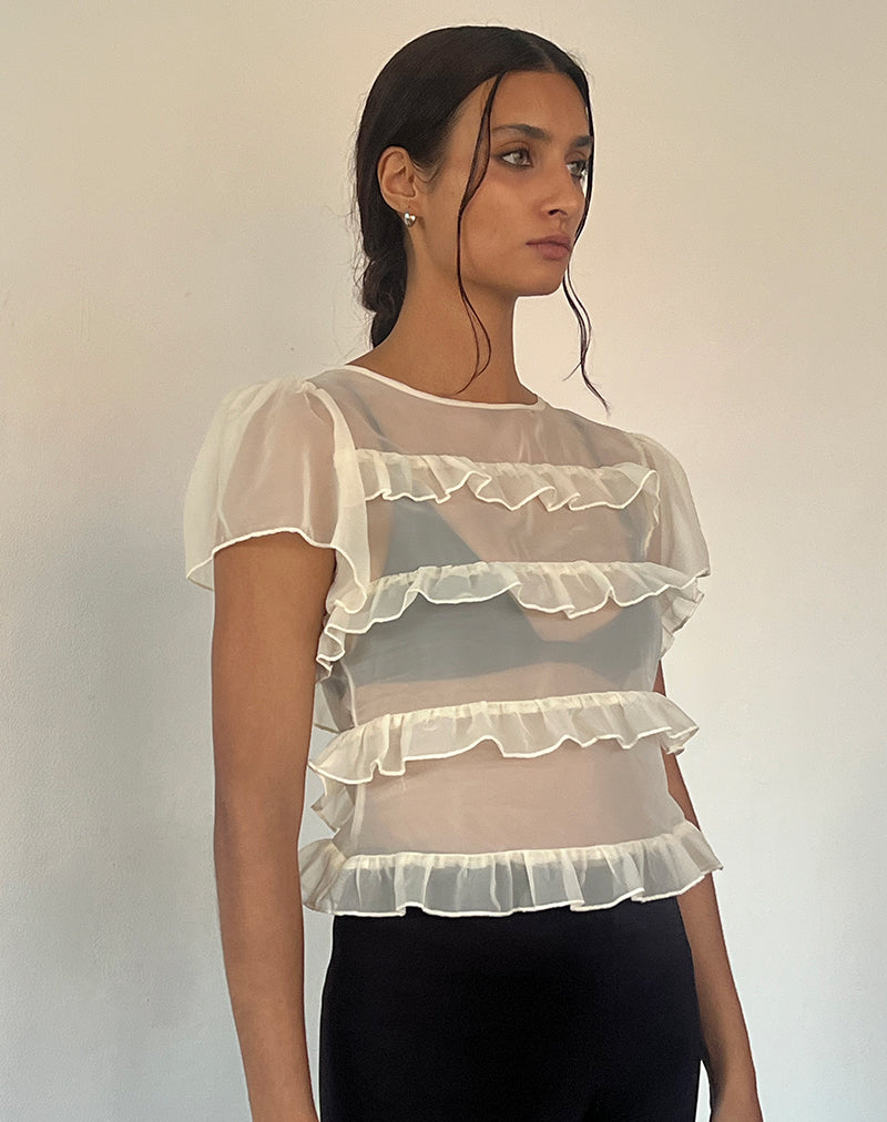 Chiffon ruffle hot sale top