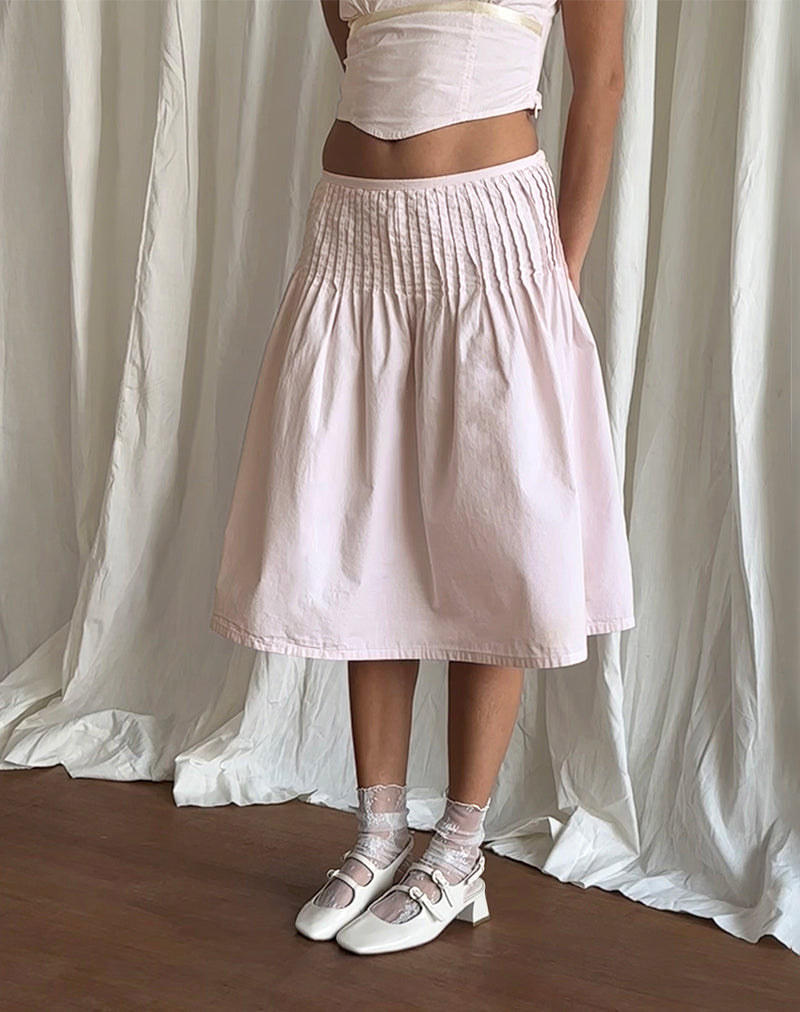 Light Pink Midi Skirt Asada motelrocks