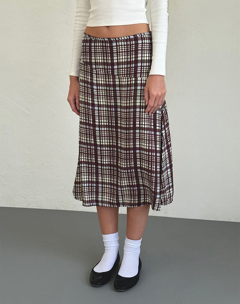 Checkered midi skirt best sale