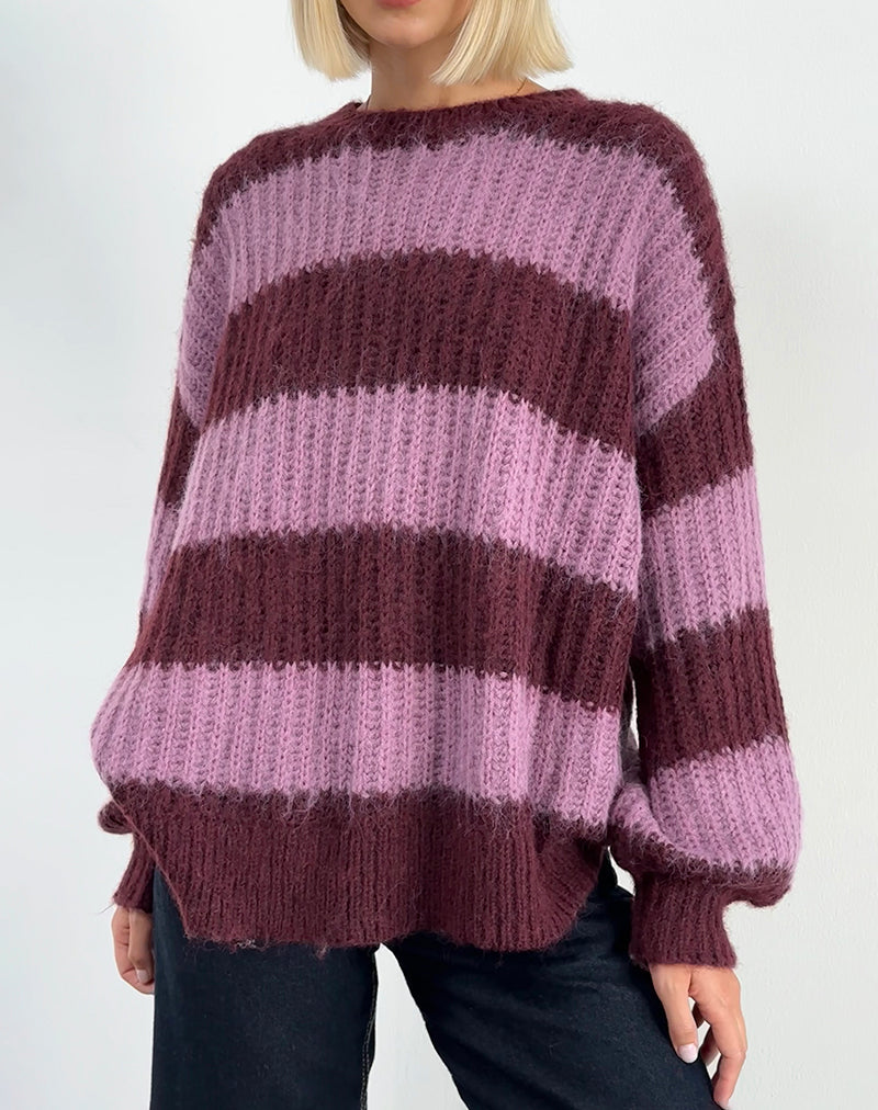 Black and purple striped sweater hotsell