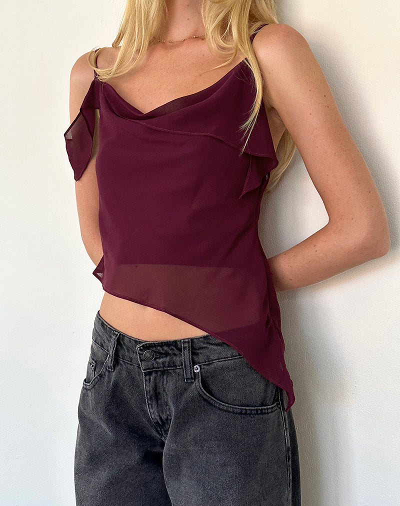 Maroon chiffon top online