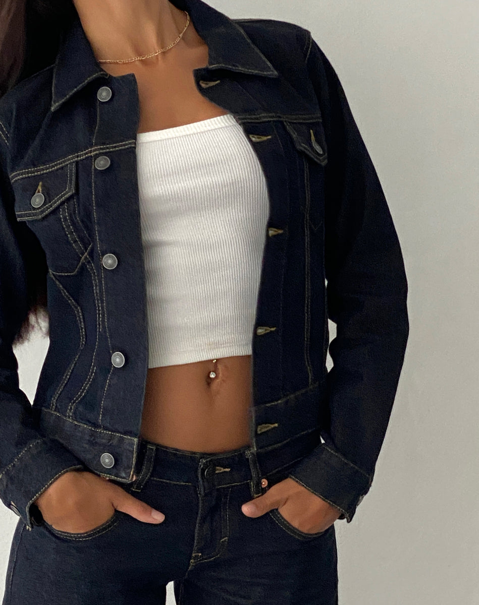 Ladies fitted clearance denim jacket