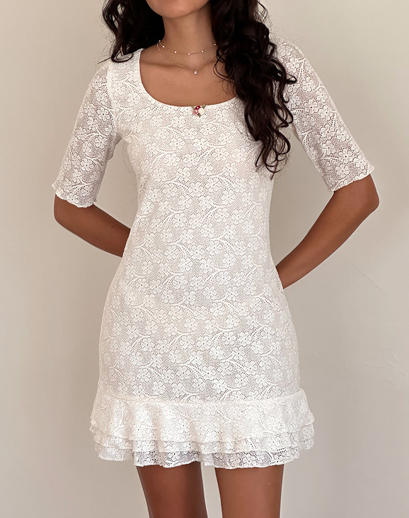 Merila Bandeau Mini Dress in Ivory Soft Tailoring