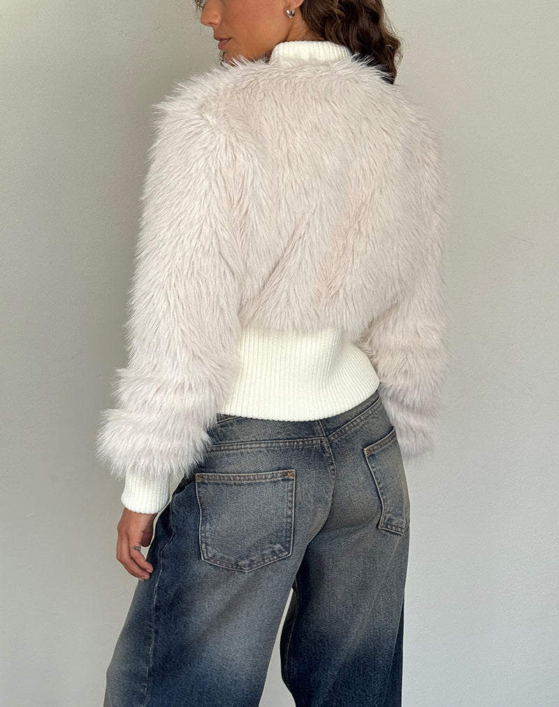 Faux fur shaggy outlet cropped jacket