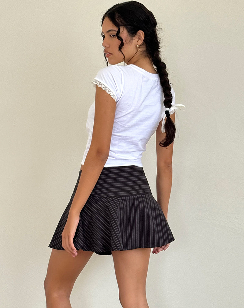 Pinstripe Black Mini Skirt Zelian motelrocks