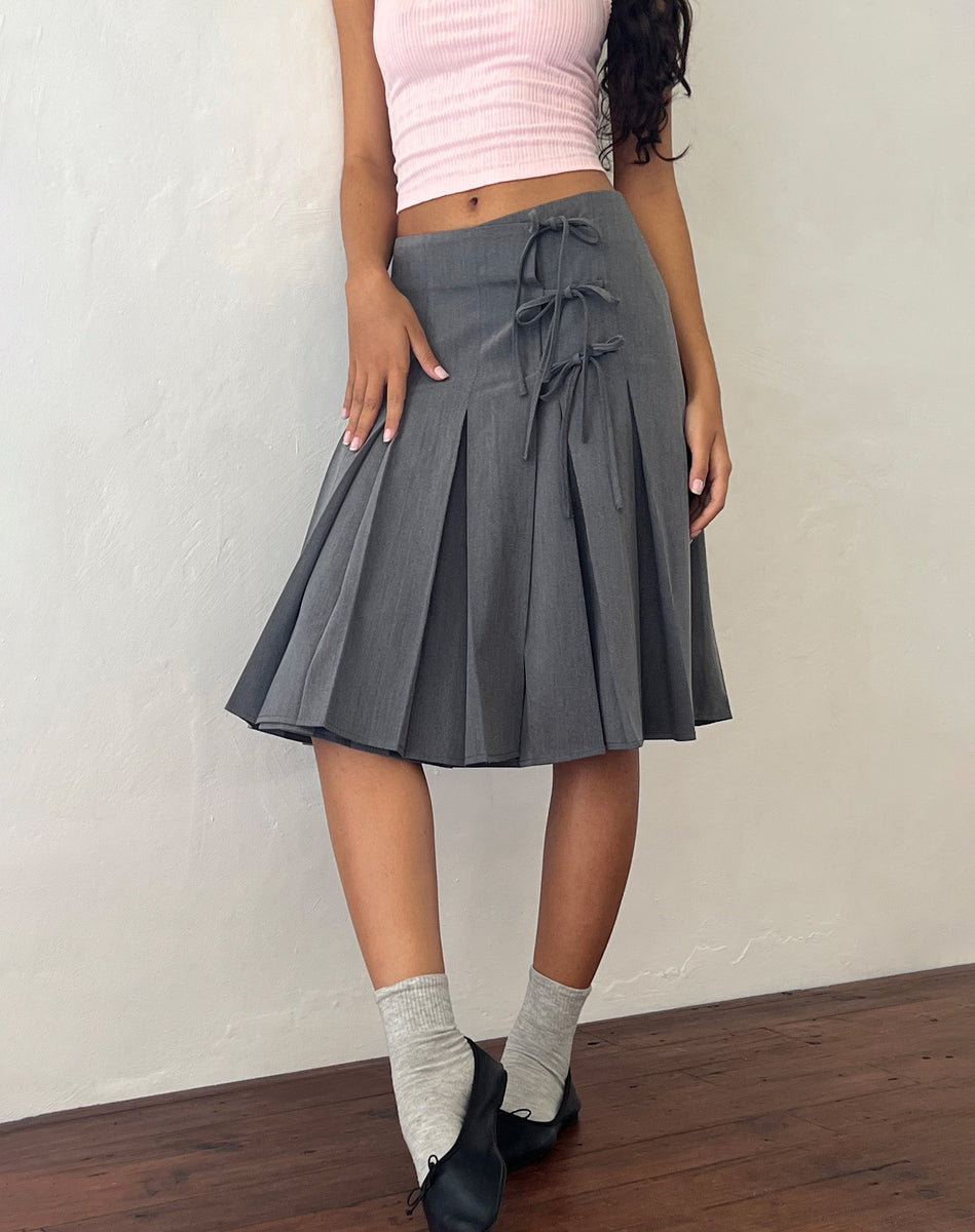 Charocal Tailoring Pleated | – Madelyn Midi Skirt