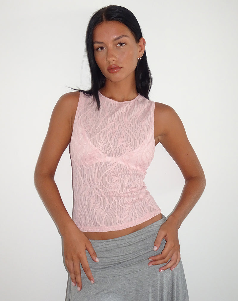 Sheer top pink on sale