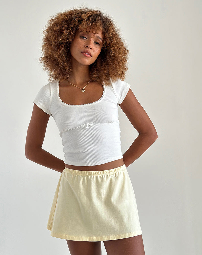 Nidya A Line Mini Skirt in Buttermilk