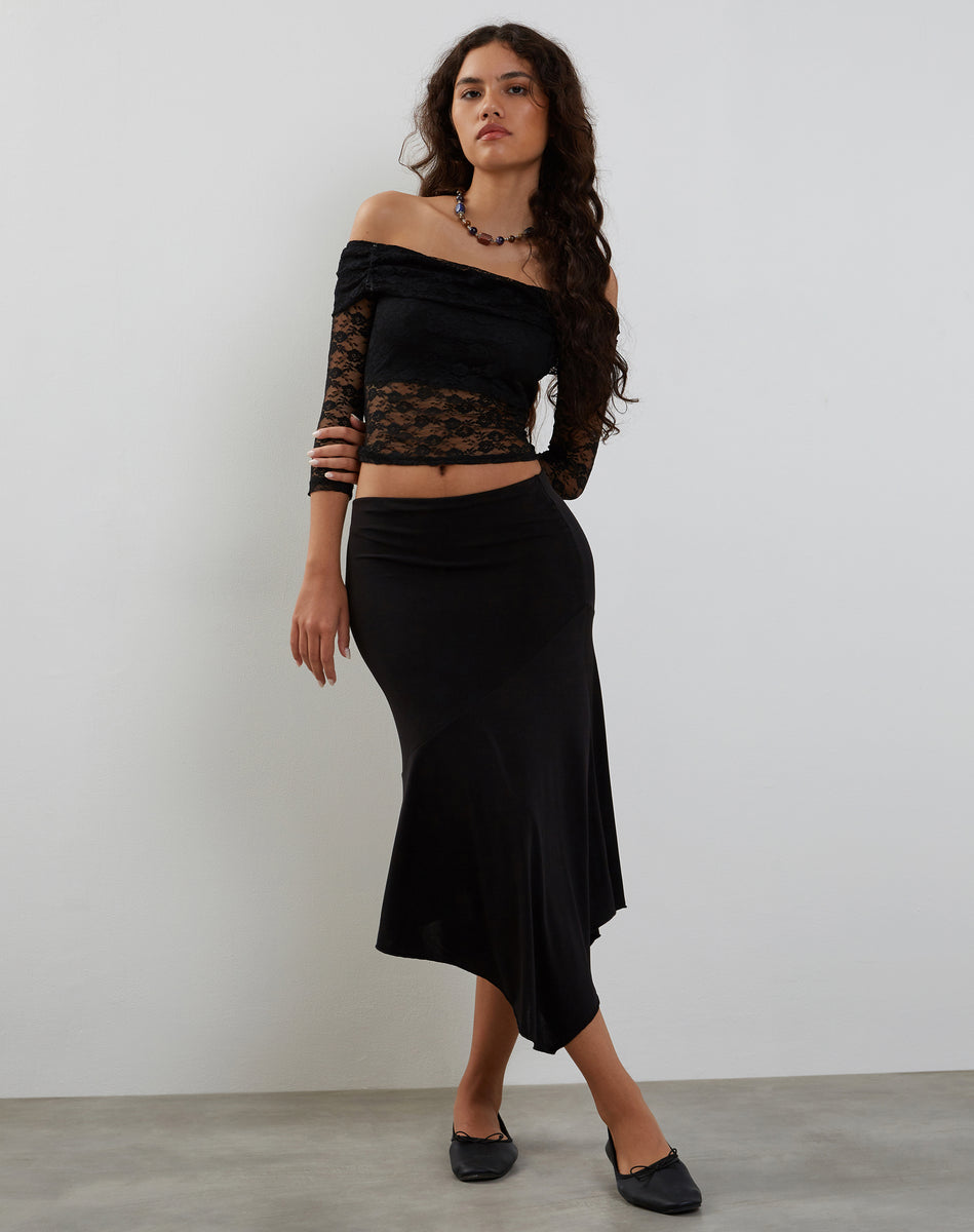 Lace Black Bardot Top Nixie