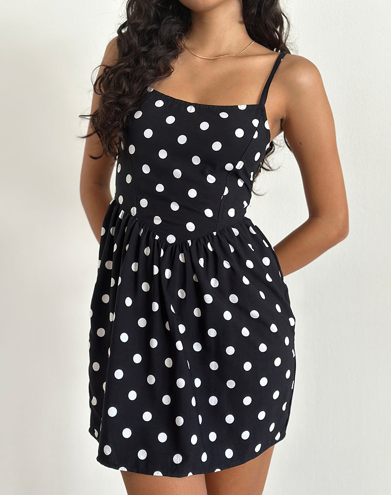 Ramana Mini Dress in 80s Polka Black