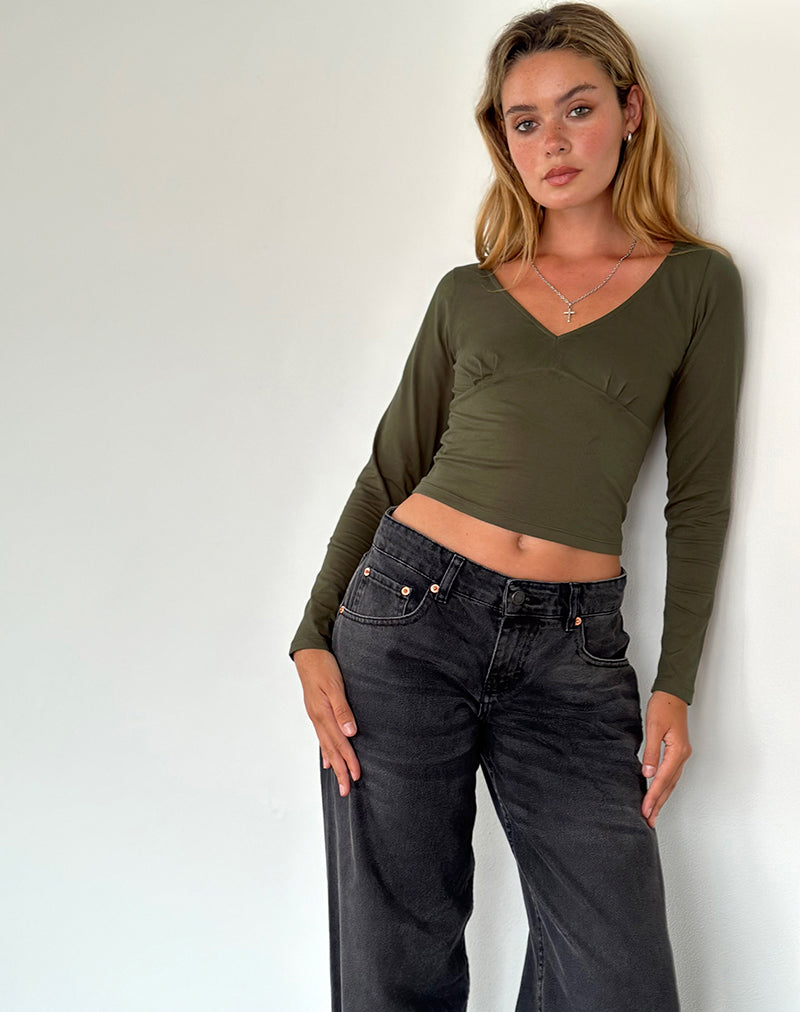 Olive Long Sleeve Top  Sisil –