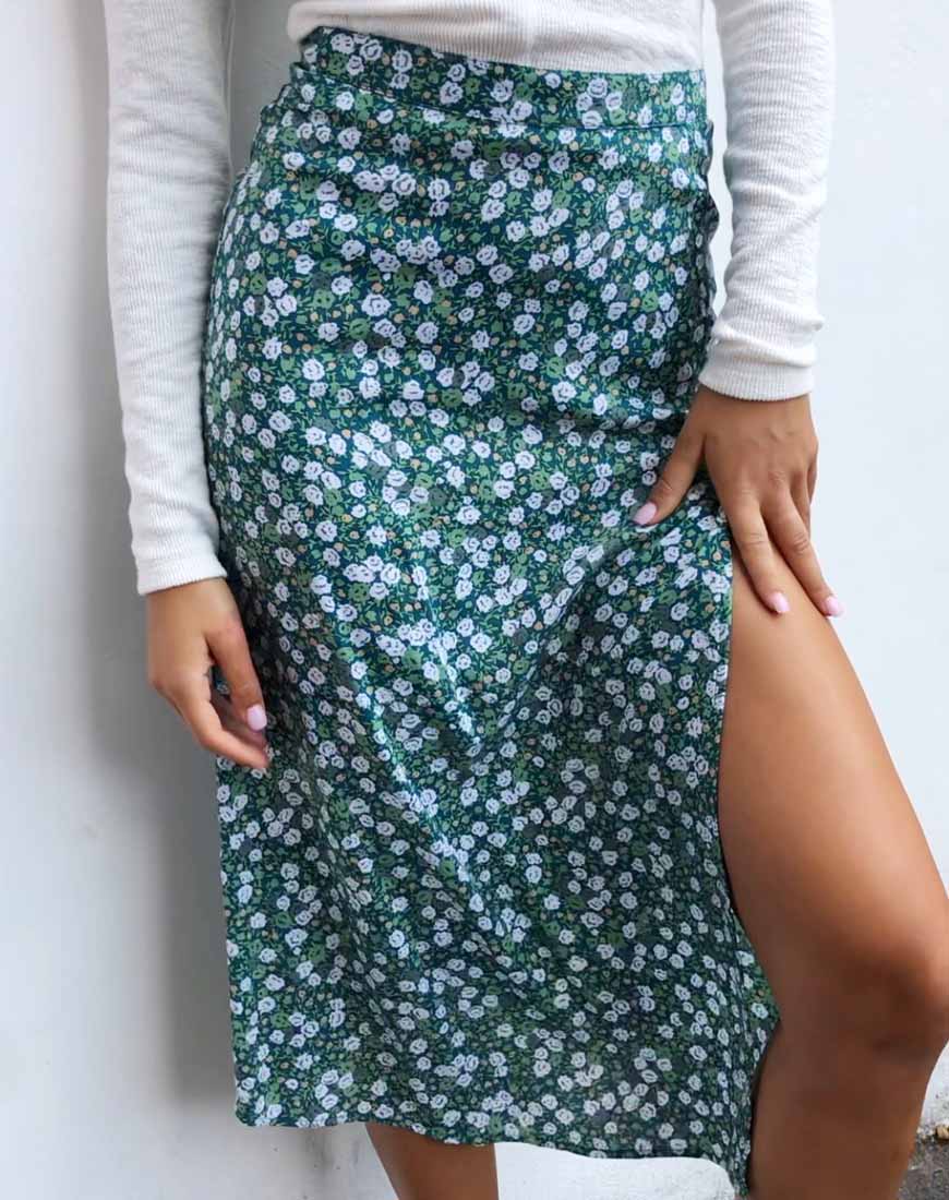 Motel rocks outlet green midi skirt