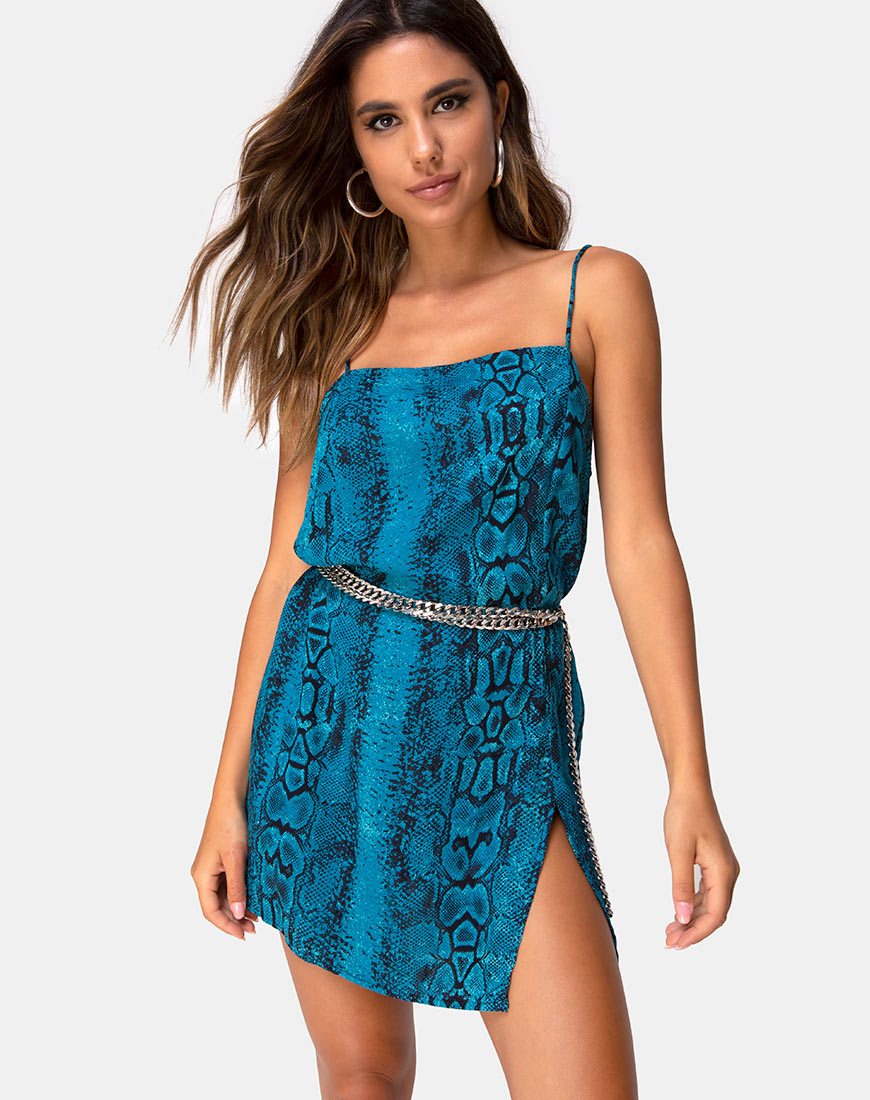 Snake print hot sale slip dress