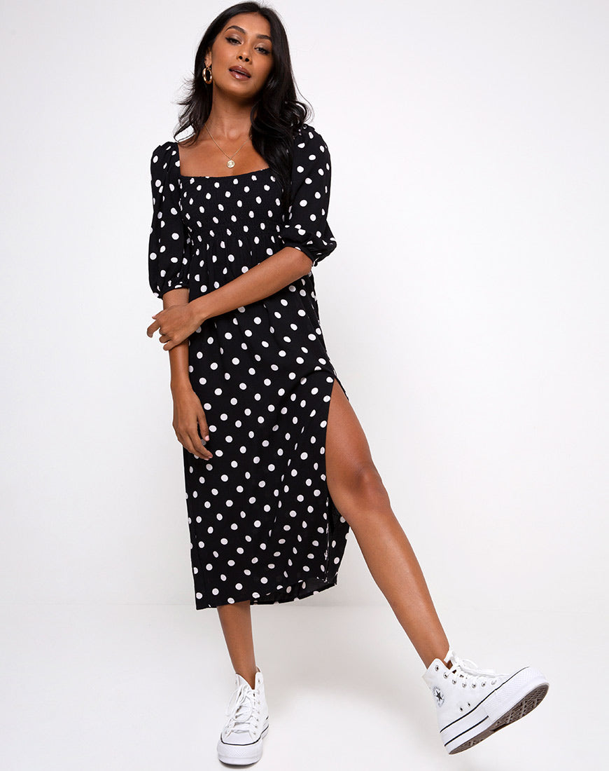 Polka dot outlet dress 80s