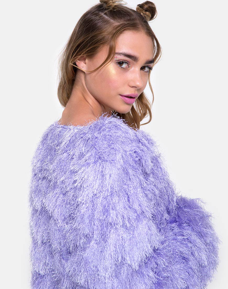 Lilac faux outlet fur jacket