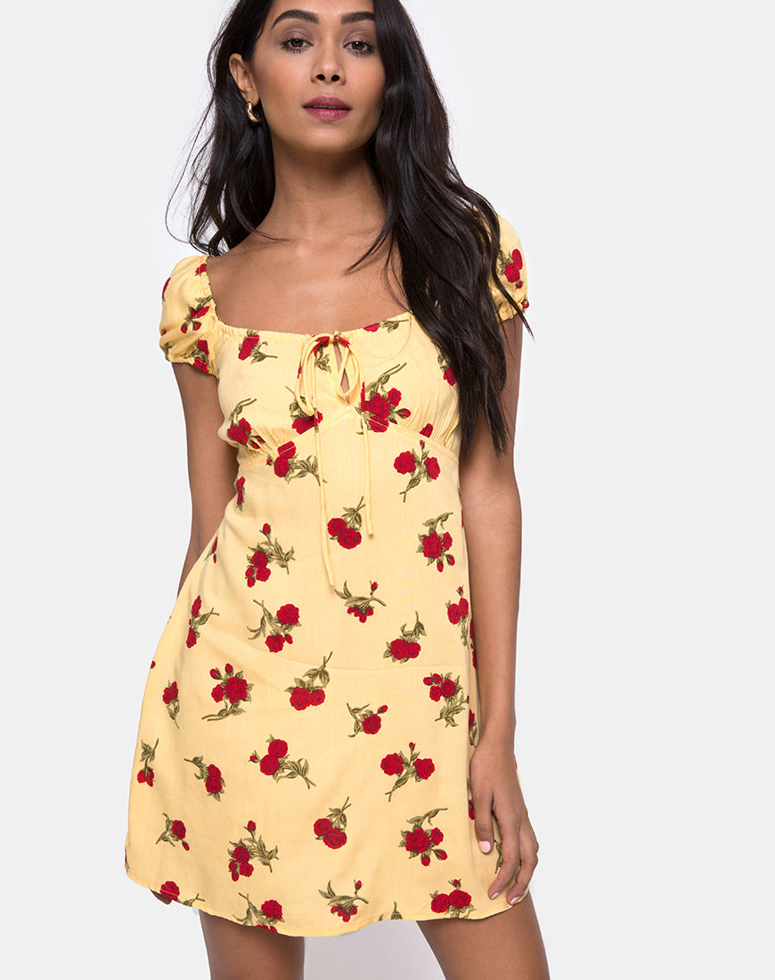 Dress with sale yellow roses