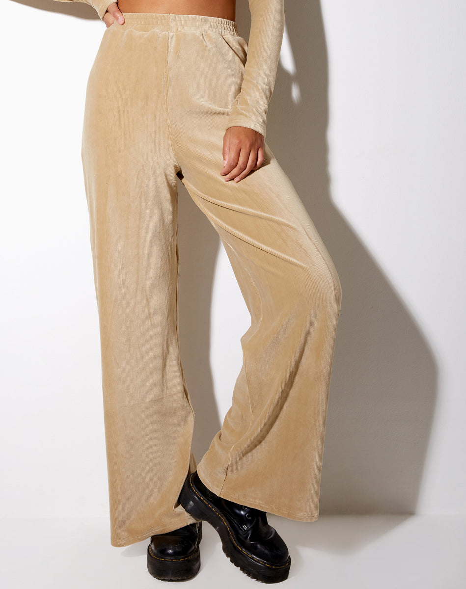 Tan hot sale velvet pants