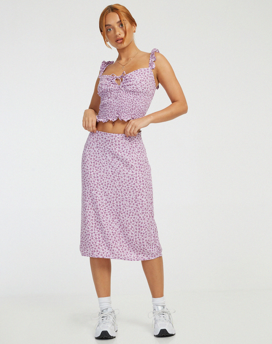 Ditsy Floral Lilac | Ribbed Knit