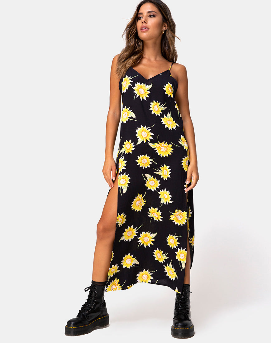 Motel hime maxi slip dress best sale celestial black