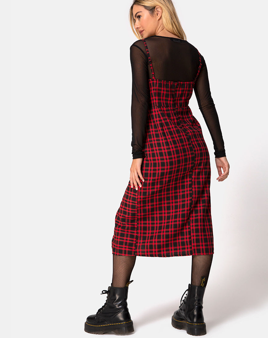 Flannel shop midi dress