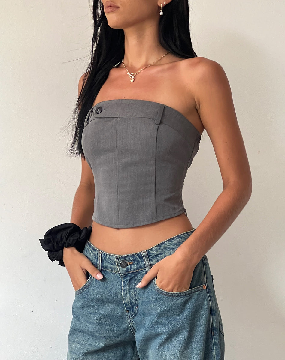 Charcoal Tailored Corset  Manaf –