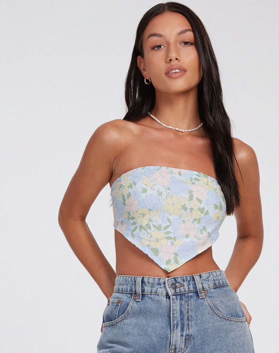 Pastel Vinyl Bandeau Top