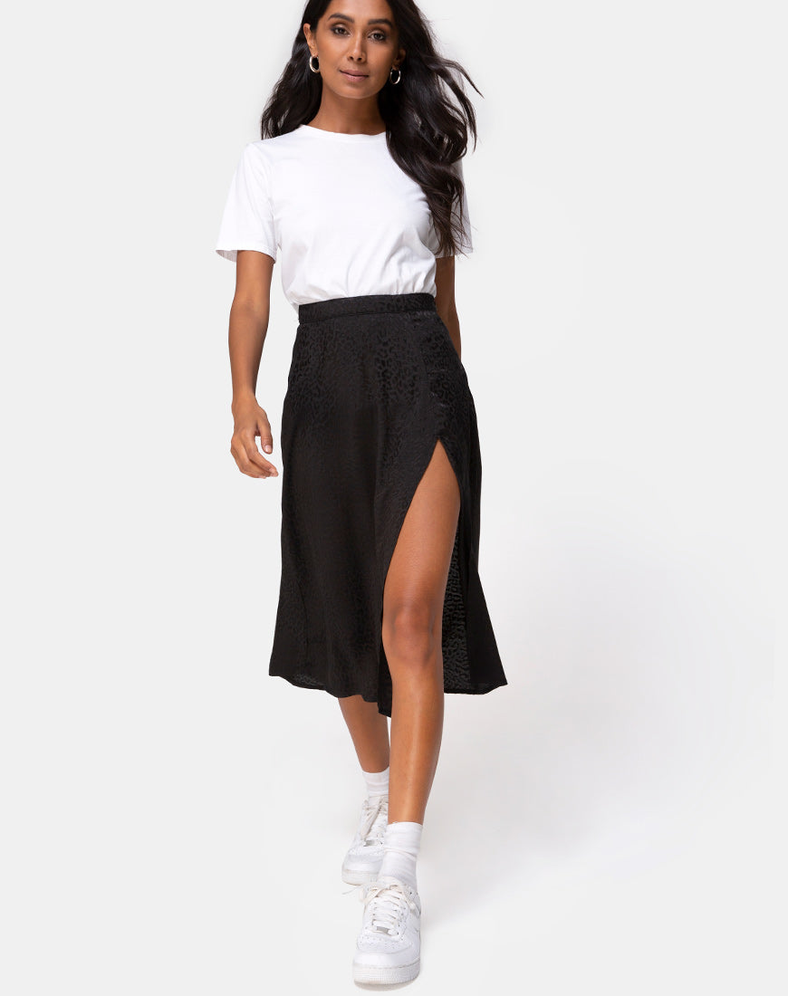 Cheetah midi outlet skirt navy