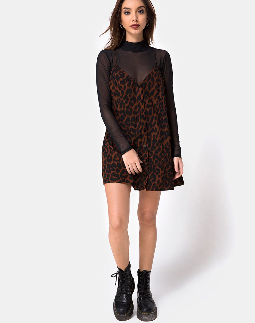 Sanna slip dress in sales oversize jaguar by motel