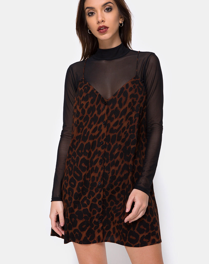 Sanna slip dress in sales oversize jaguar by motel