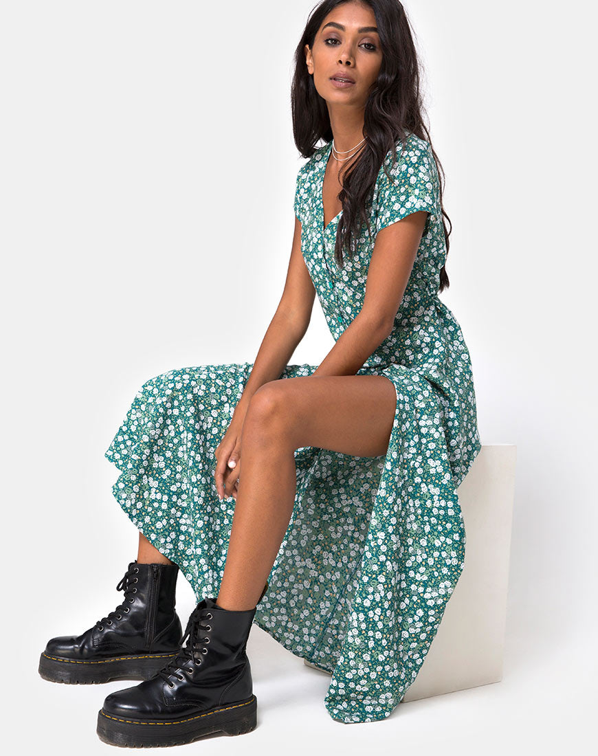 Green midi shop summer dress