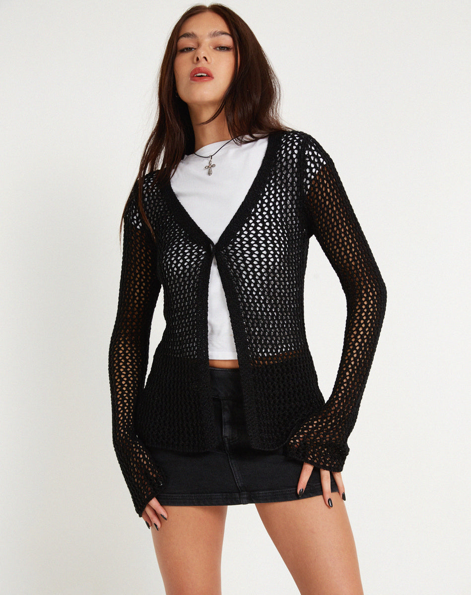 Fishnet cardigan clearance