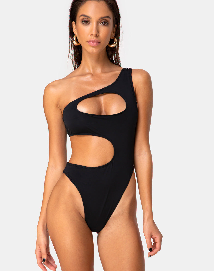 Black cut out outlet swimsuit