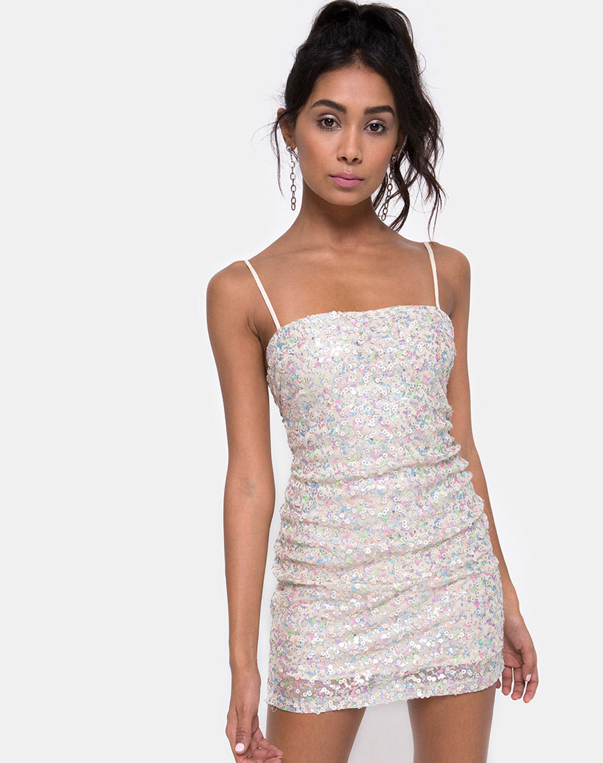 Sparkly white bodycon clearance dress