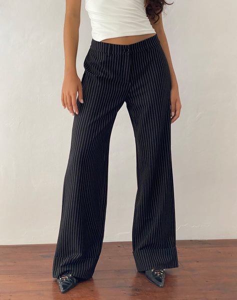 Jeller Pinstripe Pants Black