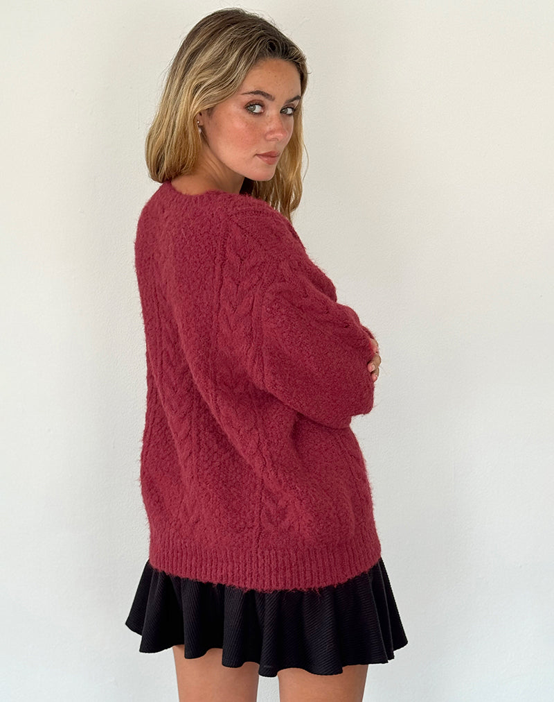 Burgundy hotsell knit sweater