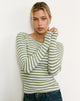 Image of Amabon Top in Sage Green Stripe