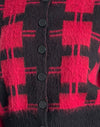  Black and Red Check Knit