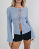 Image of Araceli Tie Front Cardi in Crinkle Blue