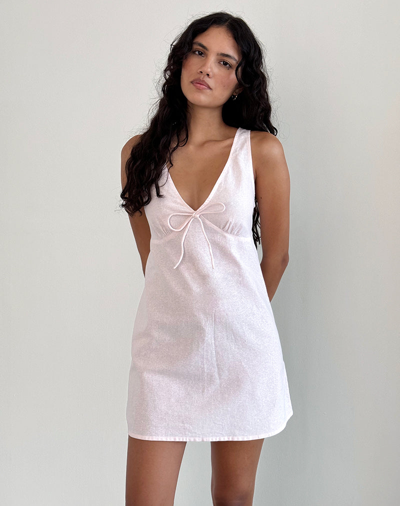 Asatari Tie Front Dress in Light Pink