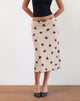 Image of Atira Midi Skirt in Cluster Ditsy Floral Flock Nude