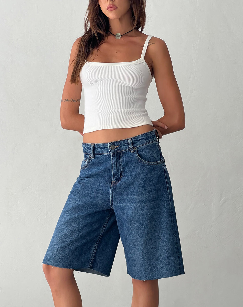 Mid Blue Used Long Jort | Roomy – motelrocks.com