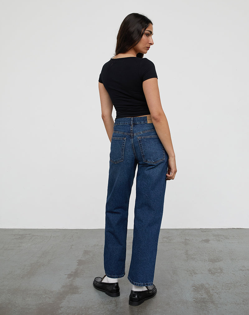 Image of Low Rise Awkward Parallel Jeans in Mid Blue Used