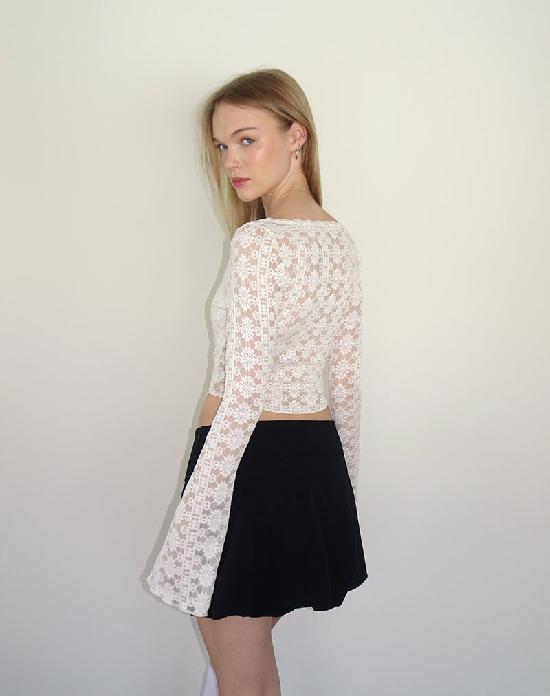 Ivory lace outlet long sleeve top