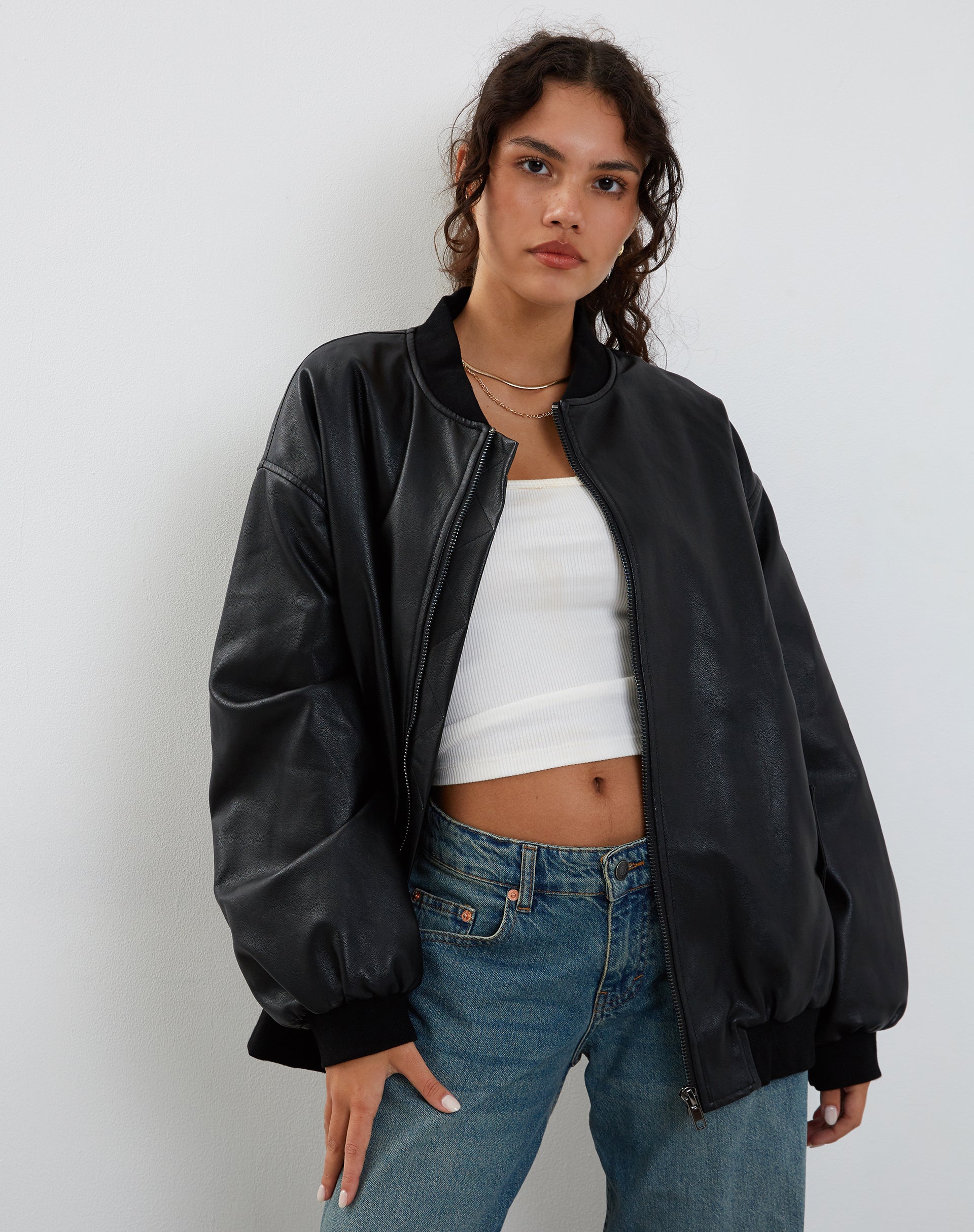 Pu shop black jacket