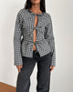 Image of Bertaria Long Sleeve Top in Tonal Gingham Black and Grey