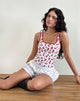 Image of Blaira Top in Cherry Print White