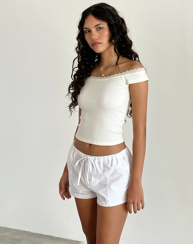 Image of Bolaxi Short in Off White Linen