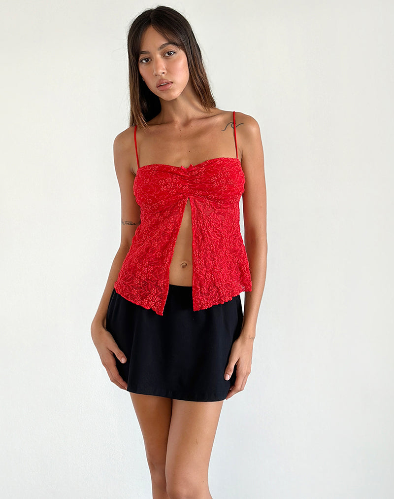 Image of Briony Top in Lace Red
