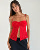 Image of Briony Top in Lace Red