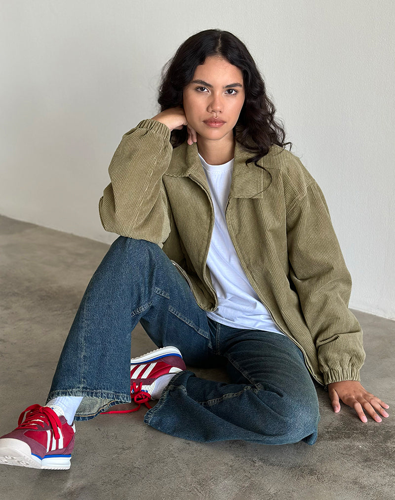 Image of Cavita Jacket in Cord Artichoke Green